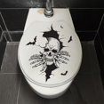 thumbnail image 4 of Halloween Skull and Bats Wall Sticker - Contemporary Style, PVC Material, Self-Adhesive, Single Use, Detachable Wall Decal for Bedroom and Living Room Decor, Irregular Shape, 15.7in x 11.8in, 4 of 5