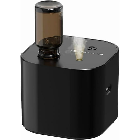 NestE Scent Diffuser Waterless Essential Oil Diffusers with 3 Mist Modes,Cycle Start,Cordless Aroma Air Machine for 200 sq.ft Home/Office/Bedroom,Ultra Quiet,Includes 10ml Oil,Black