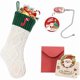 thumbnail image 1 of wonima44 Initial Christmas Stockings, 18’’ Large Embroidered Monogram Knit Christmas Stocking,Xmas Stocking for Kids, Holiday and Family Stocking for Fireplace or Party Decoration White-Green Letter J, 1 of 1