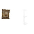 thumbnail image 1 of Marco de fotos floral acrílico de mesa, soporte de pared antiguo con soporte transparente, pequeño, ahorra espacio, ideal como mesita de noche para of, 1 of 8