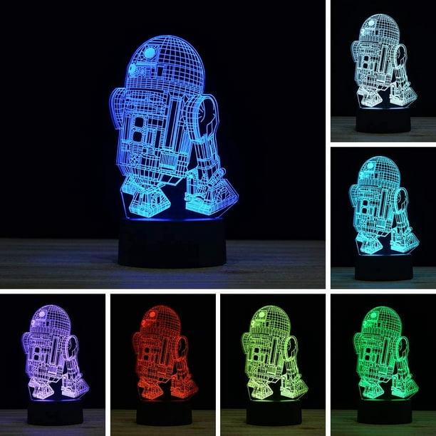 Lampe de nuit 3D Illusion Lampe de chevet 7 couleurs de charge USB LED  Lampe de nuit Lampe de bureau Lampe de décoration avec interrupteur tactile  changeant pour enfants/adultes/anniversaire/Noë