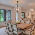 thumbnail image 4 of 4-Light Dimmable Geometric Wood Bead Chandelier for Dining Room & Foyer, 4 of 11