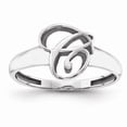 thumbnail image 1 of Solid 925 Sterling Silver Casted Polish Initial Letter Ring Band Size 8, 1 of 3