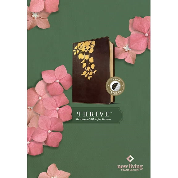 NLT THRIVE Devotional Bible For Women-Cascade Deep Brown LeatherLike Indexed