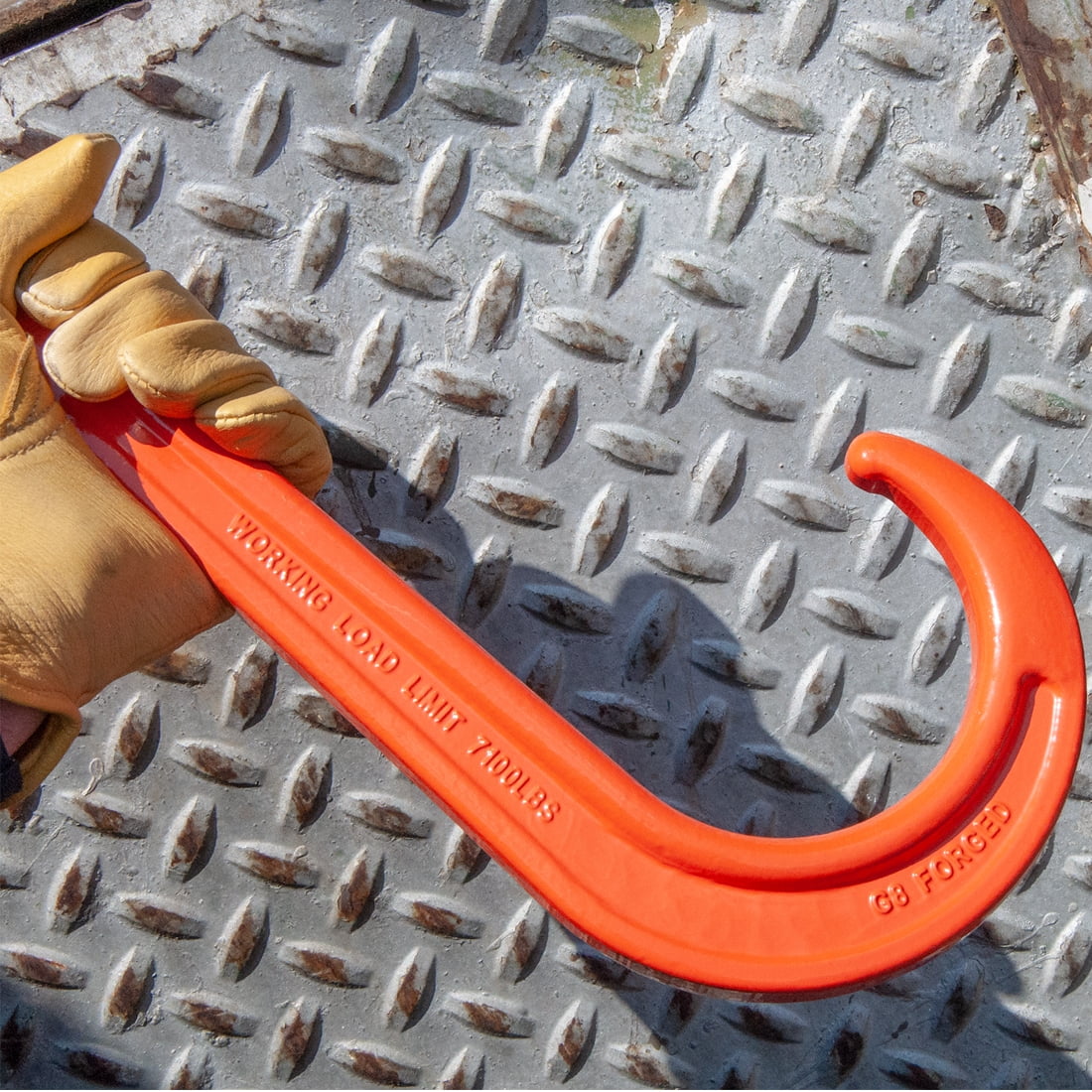 VULCAN Alloy Tow Chain - Forged Long J Hook - G80 - 3/8 inch x 10 foot - PROSeries - 7,100 Lbs SWL