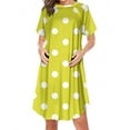 thumbnail image 2 of Wiyuqeen Maternity Nightgowns for Women Polka Dot Print Knee Length Dress Sleepwear Short Sleeve Side Zipper Loose Loungewear, 2 of 3