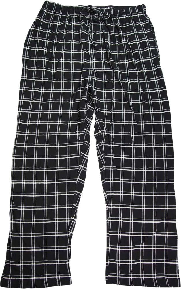 Stafford Men's Knit Pajama Lounge Sleep Pants Black Neat Size Large 36-38"