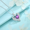 thumbnail image 5 of FJ Heart Angel Wings Necklace 925 Sterling Silver Love Heart Amethyst Pendant February Birthstone Jewelry Gifts for Women, 5 of 6