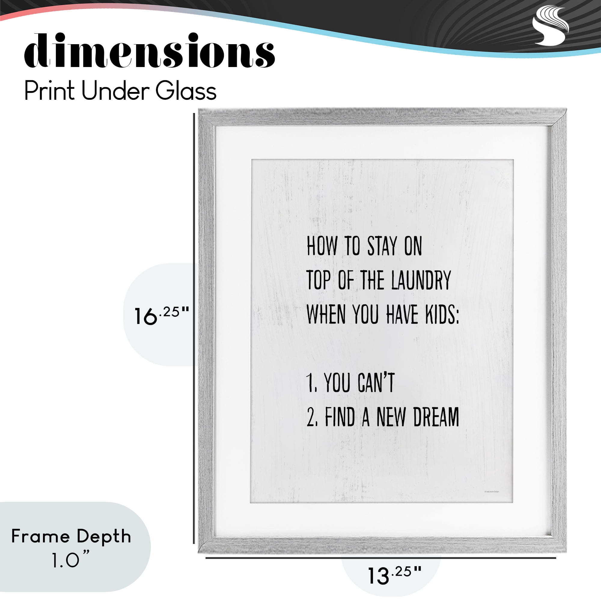 Stupell Industries Parent's Laundry Humor Gray Framed Print Under Glass, design by Lady Louise Designs