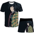 thumbnail image 1 of Cartoon Demon Slayer Trajes Ropa Niños Bebés Niños Niñas Verano Camisetas amp; Pantalones cortos Ropa Trajes Conjuntos de impresión 3D5T Gao Jinjia LED, 1 of 2