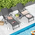 thumbnail image 2 of Costway 2 Piece Patio Folding Chaise Lounge Chairs with 6-Level Backrest Reclining Chairs Grey, 2 of 9