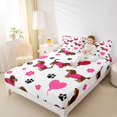 thumbnail image 3 of Homewish Dachshund Animal Bed Sheets,Dog Paws Full Size Sheets,White,Floral Balloon Decor,4 Pieces,1 Flat Sheet, 1 Fitted Sheet and 2 Pillowcases, 3 of 6