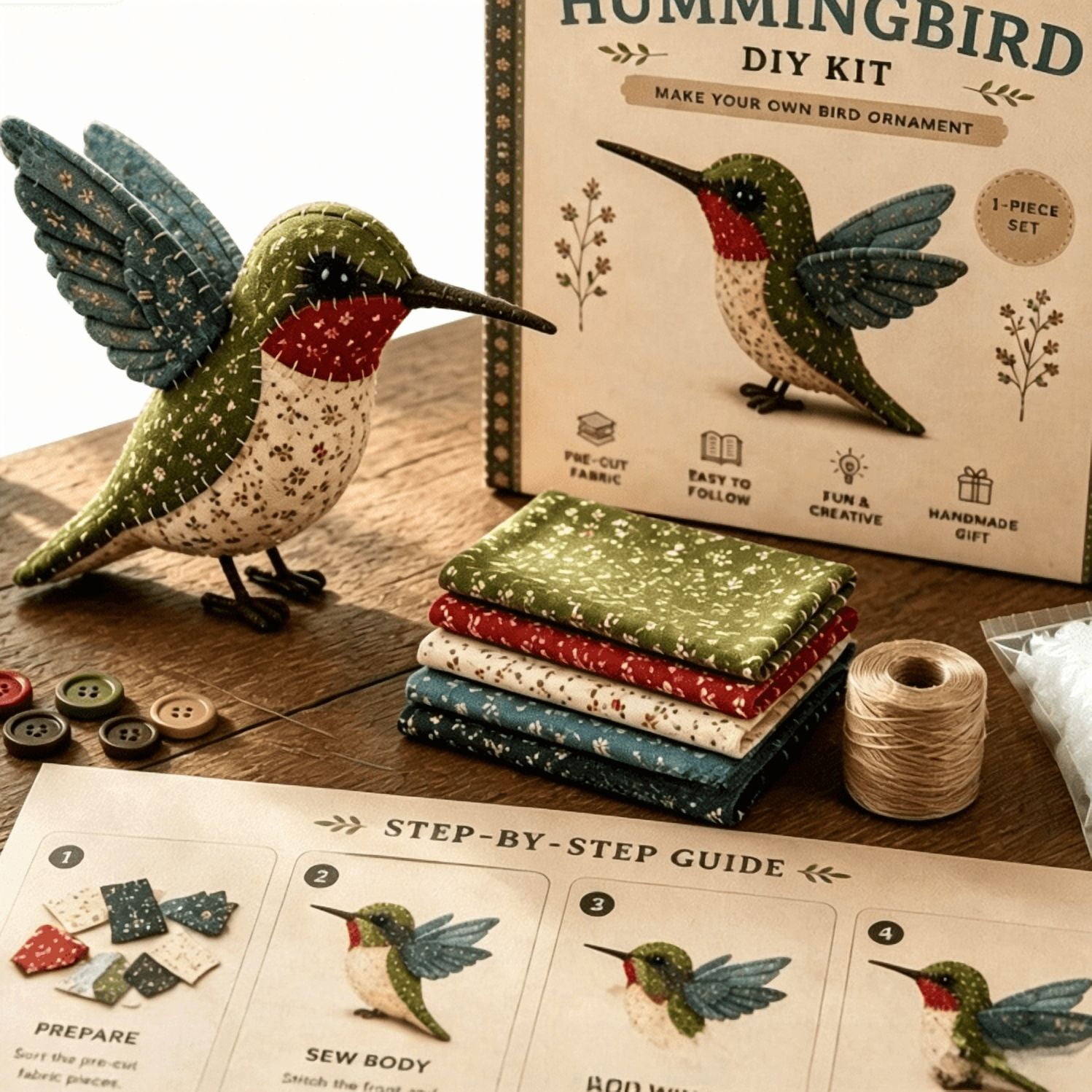 Patchwork DIY Kit Series Tiny Worlds Collection Creative Sewing Art Craft Complete Handmade Kit for Beginner Crafters Home Decor Unique Gift Sets SEWING CIRCLE A1