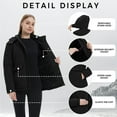 thumbnail image 5 of WenVen Women's Winter Coat Thicken Puffer Coats Windproof Winter Jacket with Hood Black L, 5 of 10
