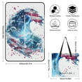 thumbnail image 2 of American Flag Storm Wave Petals Art Waterproof Picnic Blanket with Foldable Zipper, Suitable for Outdoor Use, Suitable for Travel, Camping, Beaches, Parks, Grasslands, Picnic Blanket Accessories, 2 of 8
