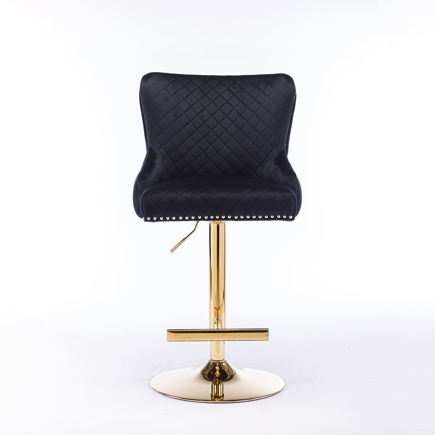 Demi Bonn 48" Adjustable Counter Height Bar Stools, Velvet Barstools with Back, Kitchen Island Countertop Chairs for Dining Room, Black