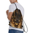 thumbnail image 6 of Hirioo Cool Black Gold Dragon Print Drawstring Backpack Bag Sport Versatile Sports Backpack for Gym, Travel, Swimming, Beach, 6 of 9