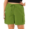 thumbnail image 4 of Hanerdun Women Cargo Shorts Female Casual Bottom Gym Trouser with Pockets Army Green L, 4 of 5