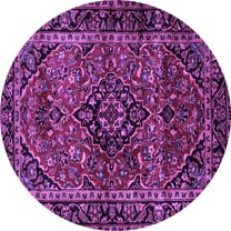 Ahgly Company Indoor Round Persian Purple Traditional Area Rugs, 5' Round
