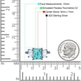 thumbnail image 5 of Three Stone Radiant Cut Ring Black Tone Paraiba Tourmaline CZ 925 Sterling Silver Size 8, 5 of 7