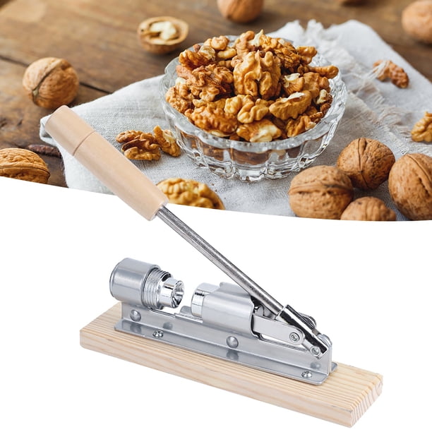 Altálgelo de Nogal, Abridor de Nogal de Tipo Empuje, Base de Madera y Fácil de Usar para Las Almendras de la Cocina de la Casa, Nueces de Avellanas