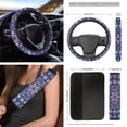 thumbnail image 3 of Yuyamidu Boho Flower Blossom Front Car Seat Covers Full Set of 12 Auto Steering Wheel Cover Seat Belt Pad Armrest Box Mat Trash Bin Rear View Mirror Cover Cup Holders Keychain Air Vent Storage Box, 3 of 7