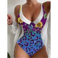 thumbnail image 3 of Aayomet Swimming Suits for Women One Piece Full Coverage Bathing Suits Slimming Swimwear,Blue S, 3 of 4
