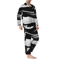 thumbnail image 2 of Sikiie Abstract Black White Swirls Mens Pajama Set, Soft Warm Long Sleeve Sleepwear, Cozy Button-Down Pjs for Men-Small, 2 of 7
