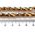 thumbnail image 3 of Electroplate Glass Bead Strands Faceted teardrop Golden Plated 7x6mm Hole: 1mm about: 66~68pcs/strand 19.3 inch DIY, 3 of 5