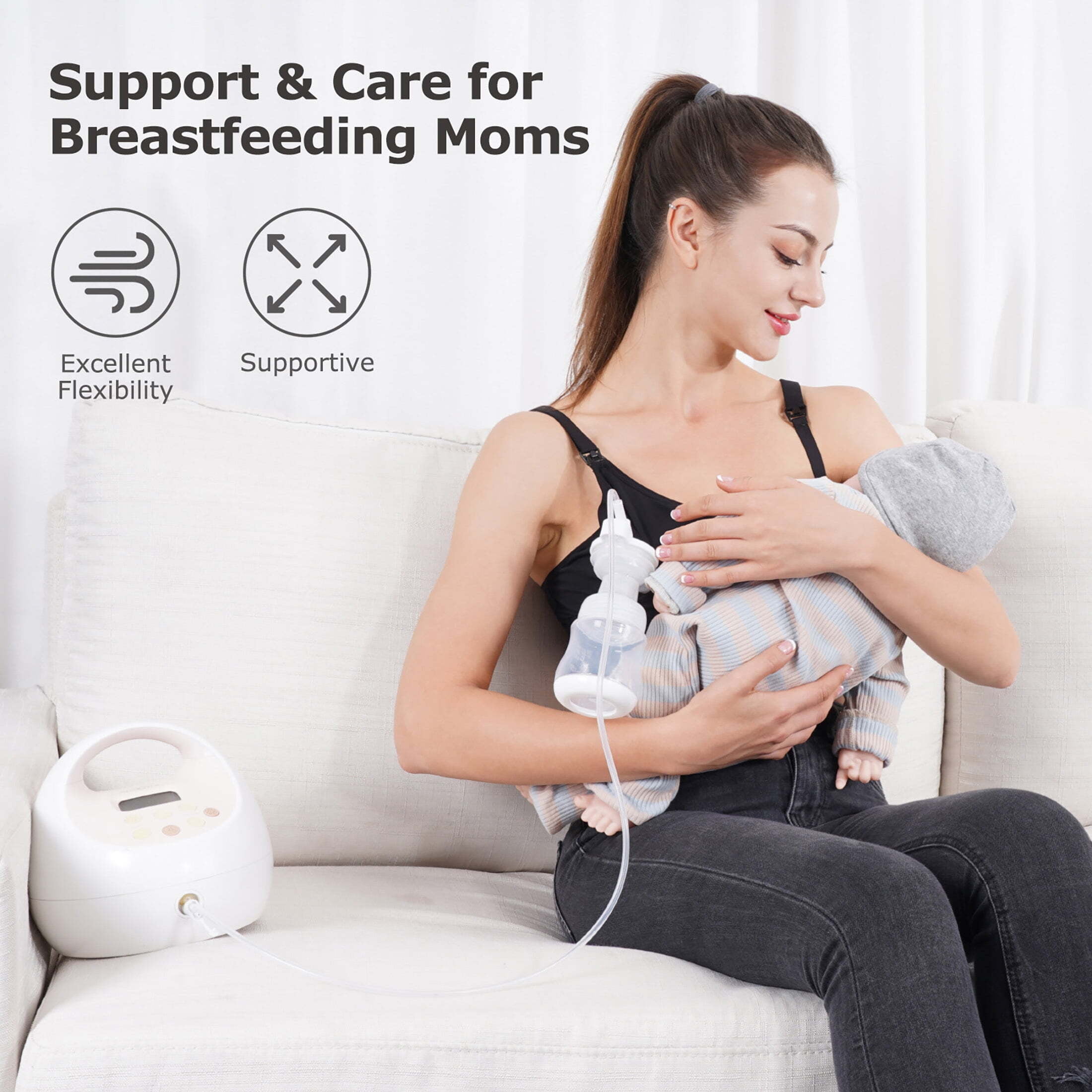 Hands Free Pumping Bra, Momcozy Adjustable Breast-Pump Holding and Nursing Bra, 3 Pack