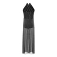 thumbnail image 4 of Yartina Girls Lyrical Dance Jumpsuit Sequin Sleeveless Wide Leg Bodysuit One Piece Figure Skating Outfit Black 14, 4 of 7
