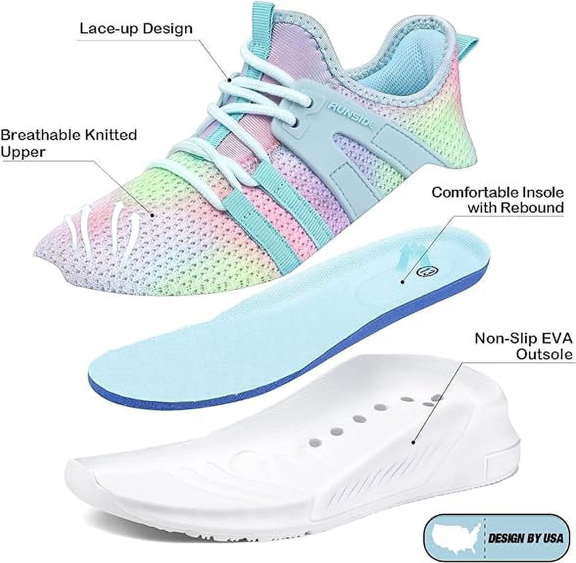 Kushyshoo Kids Sneakers Gradient Blue Running Tennis Athletic Shoes for Girls Size 13 (Little Kid)