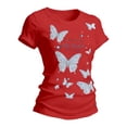 thumbnail image 4 of Puliio Womens 250th Anniversary USA T-Shirt Celebrating 250 Years 1776-2026 Butterfly Graphic 4th of July Tshirt Crewneck Patriotic Tee, 4 of 4