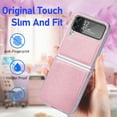 thumbnail image 3 of Dteck for Samsung Galaxy Z Flip 4 5G Case, PU Leather + Hard PC Shell Ultra Thin Slim Durable Protective Phone Case Cover for Samsung Galaxy Z Flip 4 5G 2022, Pink, 3 of 7
