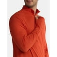 thumbnail image 4 of Athletic Works Men's & Big Men's Space Dye Jersey Quarter Zip Long Sleeve Shirt, Sizes S-3XL, 4 of 5