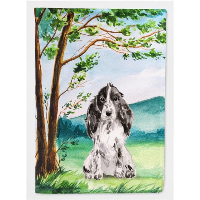 Carolines Treasures CK2017CHF Under the Tree Black Parti Cocker Spaniel Flag Canvas House Size