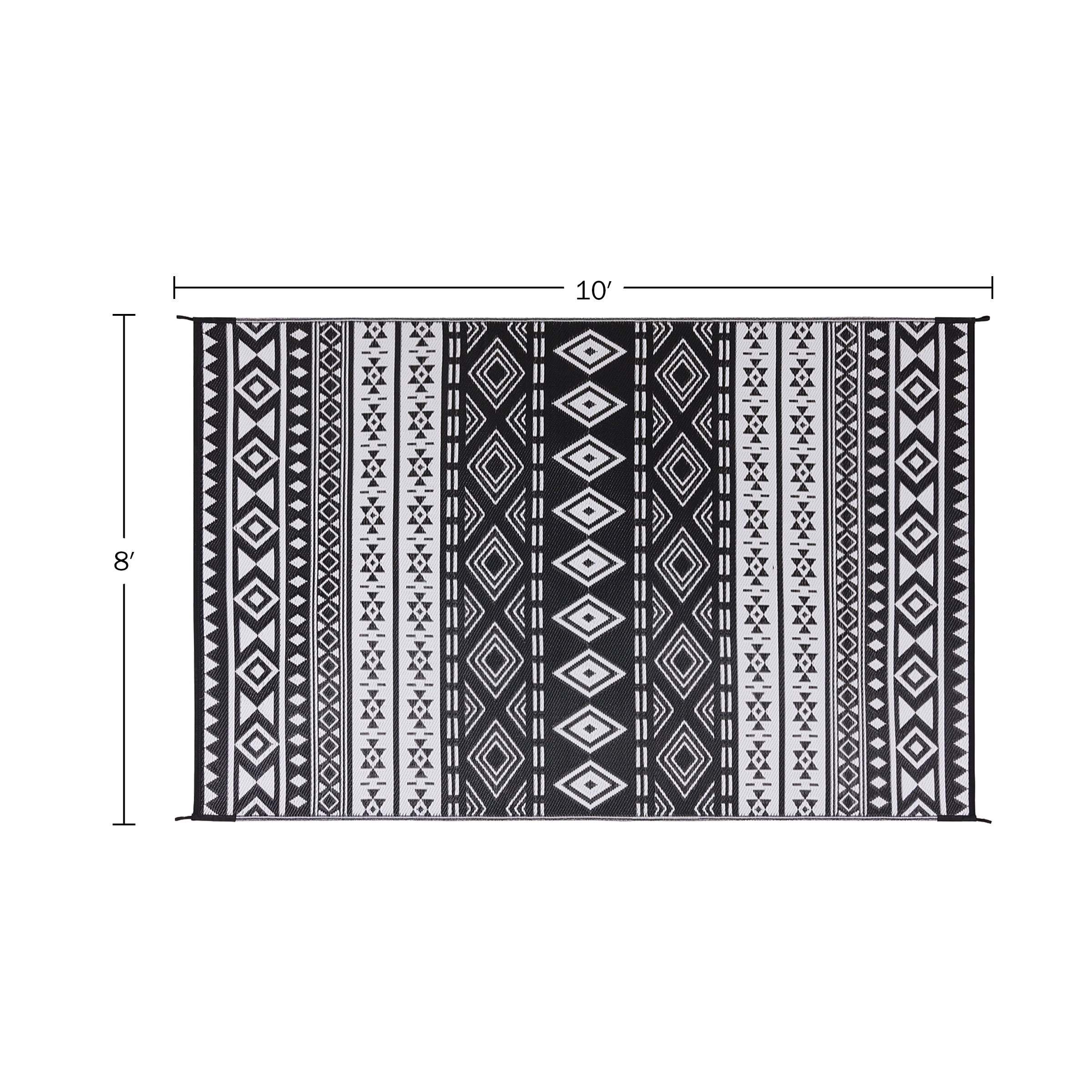 Pure Garden 8x10 Waterproof Outdoor Patio Rug with LED Lights, Gray