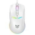 thumbnail image 1 of ONIKUMA CW929 Souris de Jeu Optique Filaire avec 7 Effets d'Éclairage RVB, 5 DPI Réglables (400-6400), 6 Boutons Programmables, Conception Ergonomique, Câble 1,6 m pour Windows Vista/7/8/10, Linux - Blanc, 1 of 7