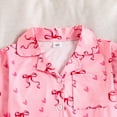 thumbnail image 5 of Gunia Toddler Girl Outfits,Pajama Long Sleeve Long Pants Bow Print Sleepwear Loungewear Kids Loose Fit Everyday Home Wear Lovely Girl Clothes Set,9-10 Years, 5 of 9