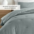 thumbnail image 3 of Noble Linens 3 Piece Light Blue Waffle Textured All Season Down-Alternative Comforter Set, King/Cal King, 3 of 7