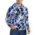thumbnail image 2 of Kdxio Blue Lightning2 Print Mens Casual Hooded Collar Drawstring Hoodies Pullover Sweatshirts Casual Long Sleeve Shirts-3X-Large, 2 of 7