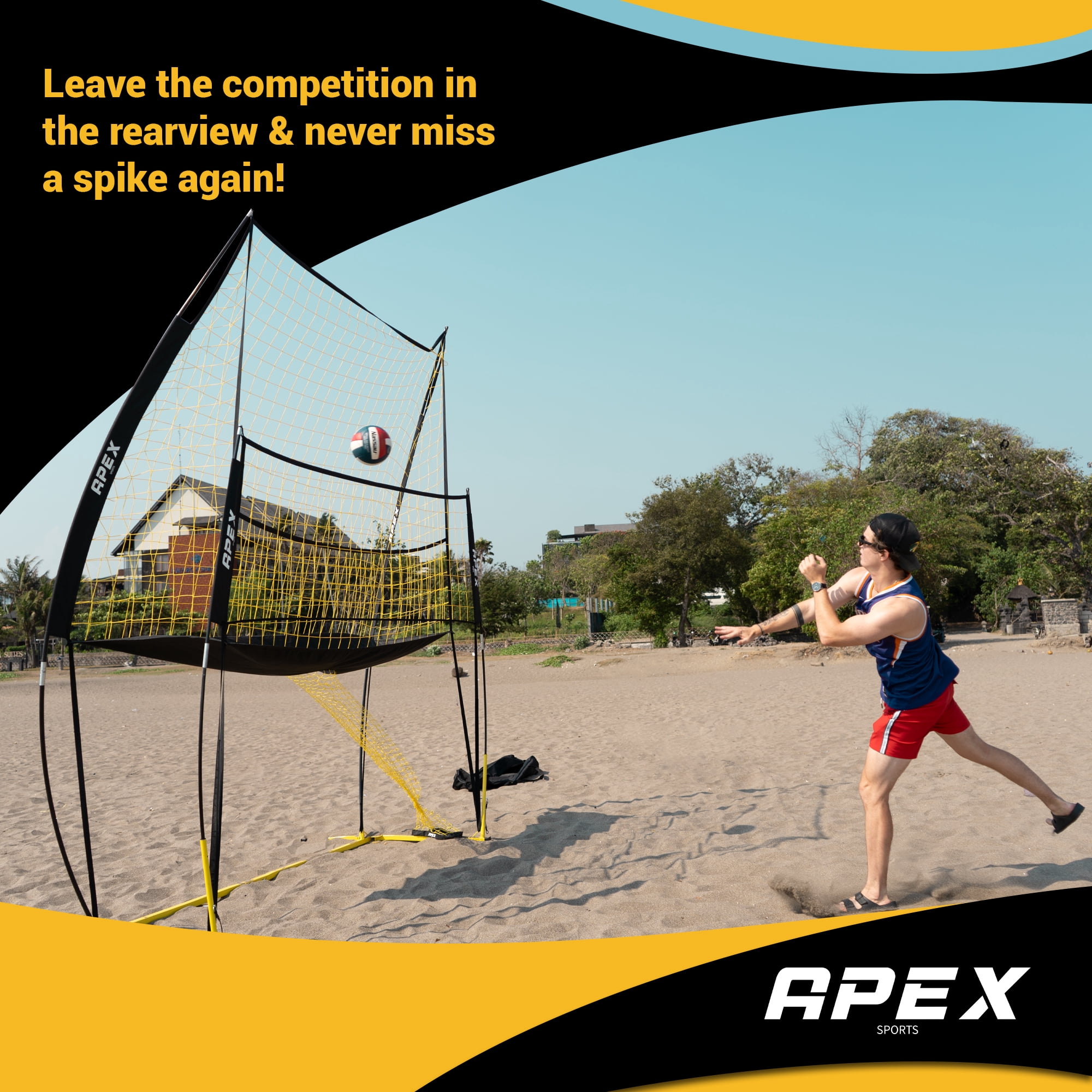 Volleyball Training Net Equipment System - Sturdy, Adjustable, and Portable | Improve Accuracy, Technique, and Skills | Ideal for Indoor/Outdoor Use | Easy Assembly & Storage |