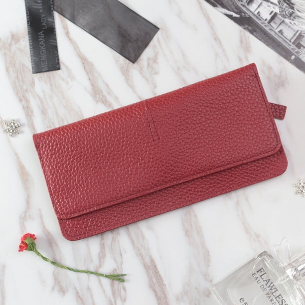 Cartera con cremallera para mujer, larga, con múltiples tarjetas, multifunción, de gran capacidad, sencilla, tipo sobre, monedero