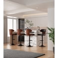thumbnail image 3 of Hawsaiy Bar Stools Set of 4, Adjustable Height 24.5"-33.5", Bentwood Swivel Barstools with Back & Footrest, PU Leather Upholstered Bar Chairs for Kitchen Island, Dining Room, Home Bar, 3 of 9
