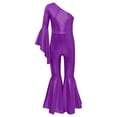 thumbnail image 3 of Kaerm Combinaison de Danse Jazz pour Filles, une Épaule, Robe de Bal Violette 16, 3 of 7