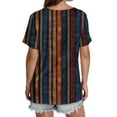 thumbnail image 4 of Otvok Womens Printed V-Neck Short-Sleeved T-Shirt Loose Top Short Sleeve Summer Tops, 4 of 6