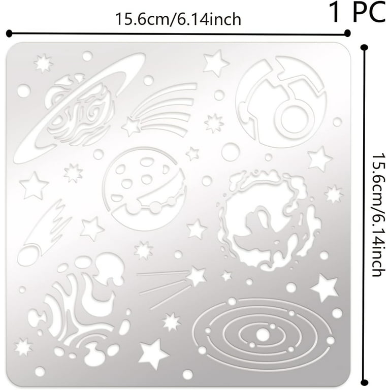 Snowflake Pattern Stainless Steel Stencil Template, 6.14Inch Metal