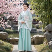 Yvsxxv Blue Ancient Chinese Traditional Hanfu Dress for Women Size M