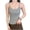 Gray, variant on Women's Seamless Ribbed Camisole with Built in Bra Crew Neck Sleeveless Nylon Spandex Stretch for Daily Wear
