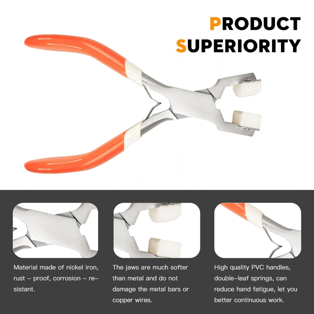 1Set Bracelets Bending Pliers Jewelry Making Tool Metal Bending Bar,Nylon Tip Pliers with Aluminum Bar for Shaping Metal